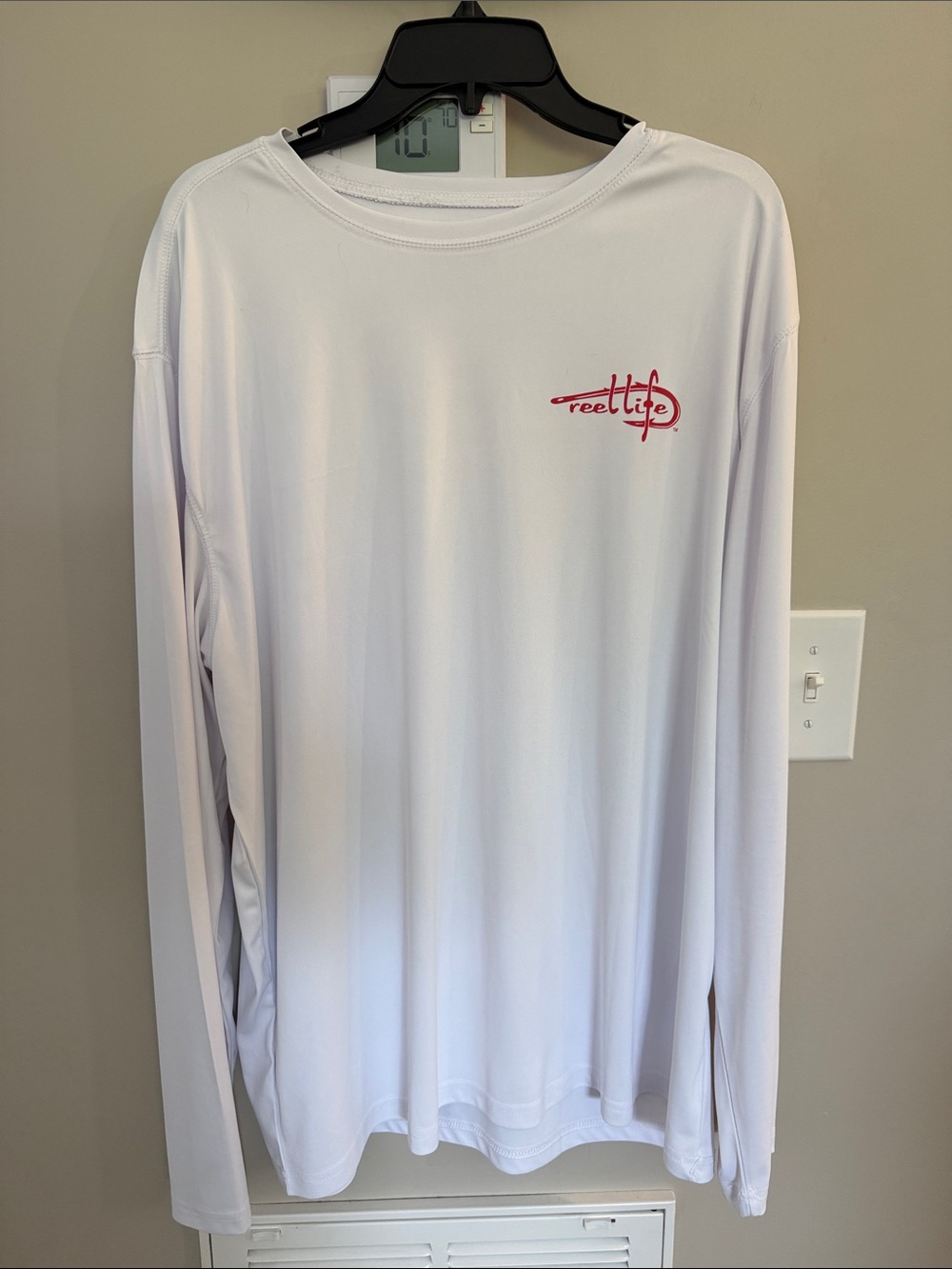 Men’s XXL Reel Life White Long-Sleeve Performance Shirt